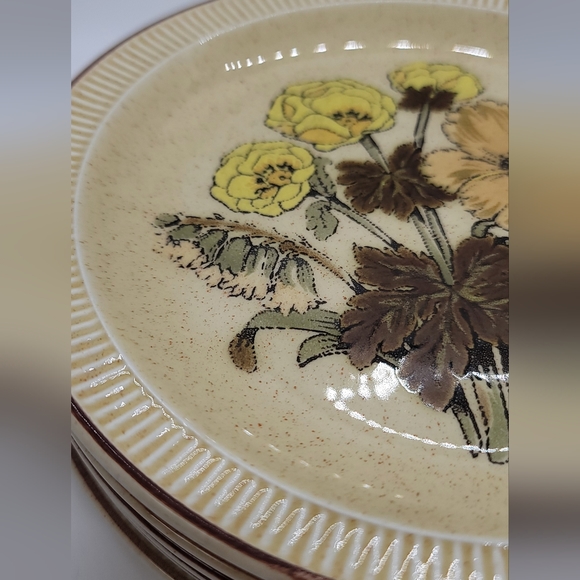 Poole England Broadstone Sherwood Floral Dish Plates 7 inch Set of 7 - Picture 4 of 9